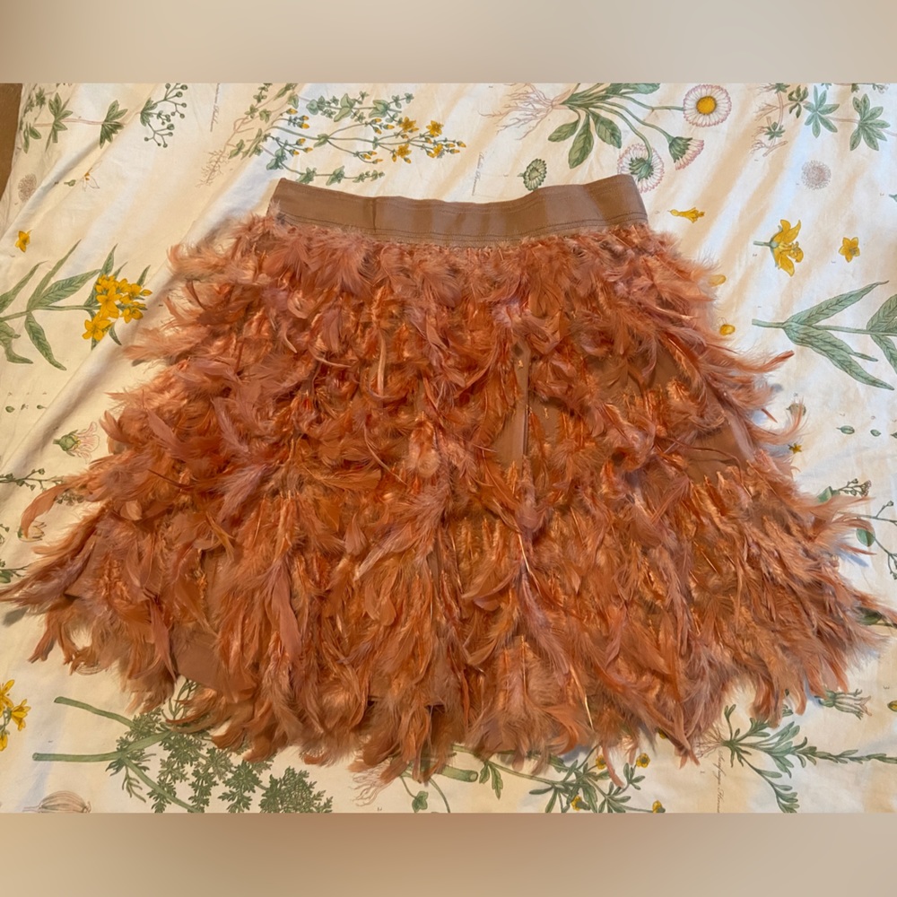 ALICE + OLIVIA Cina Feather Skirt pink size 10